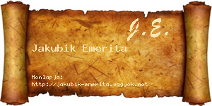Jakubik Emerita névjegykártya